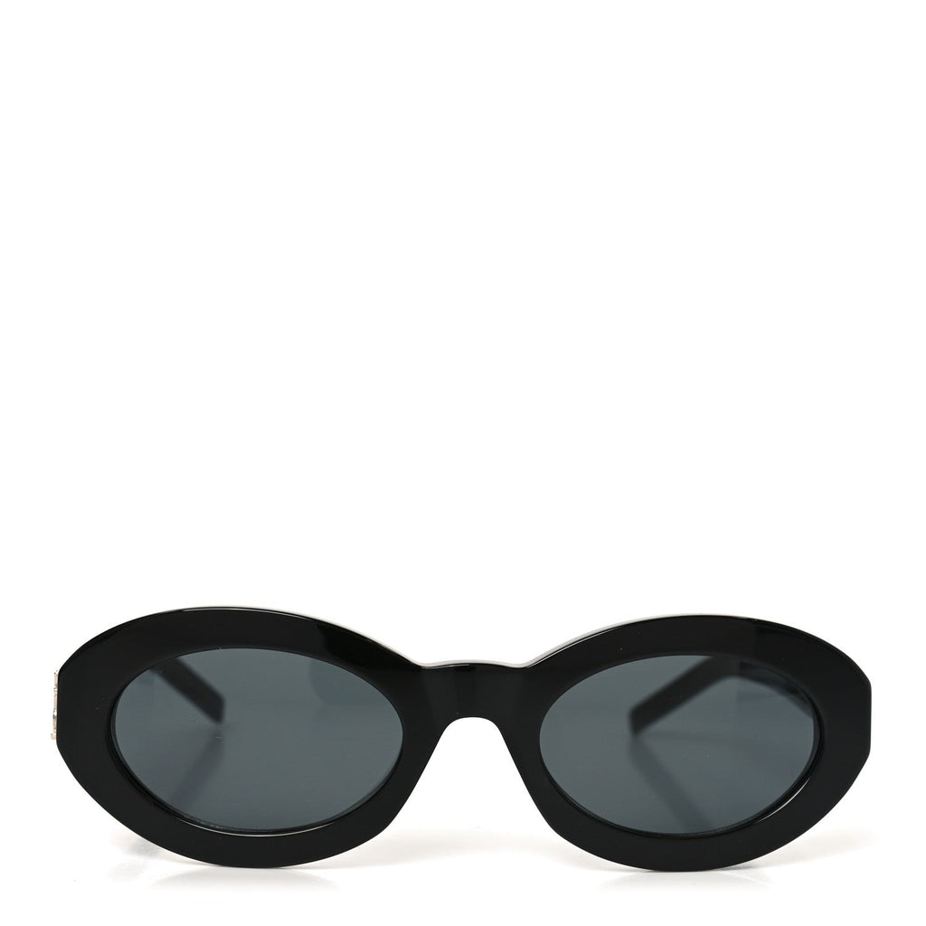 Saint Laurent Oval Sunglasses — Black