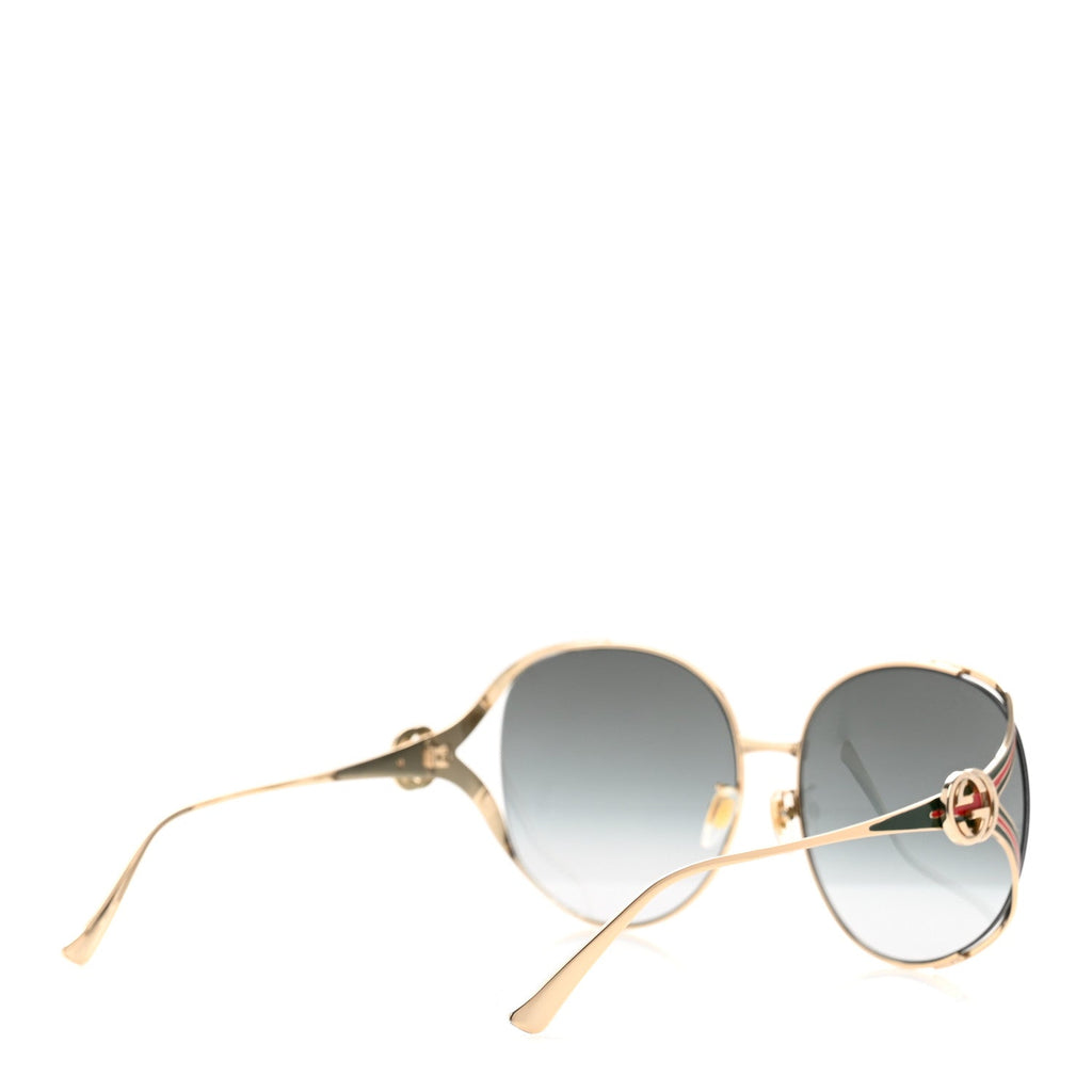Gucci Oversized Round Sunglasses — Gold GG0225S
