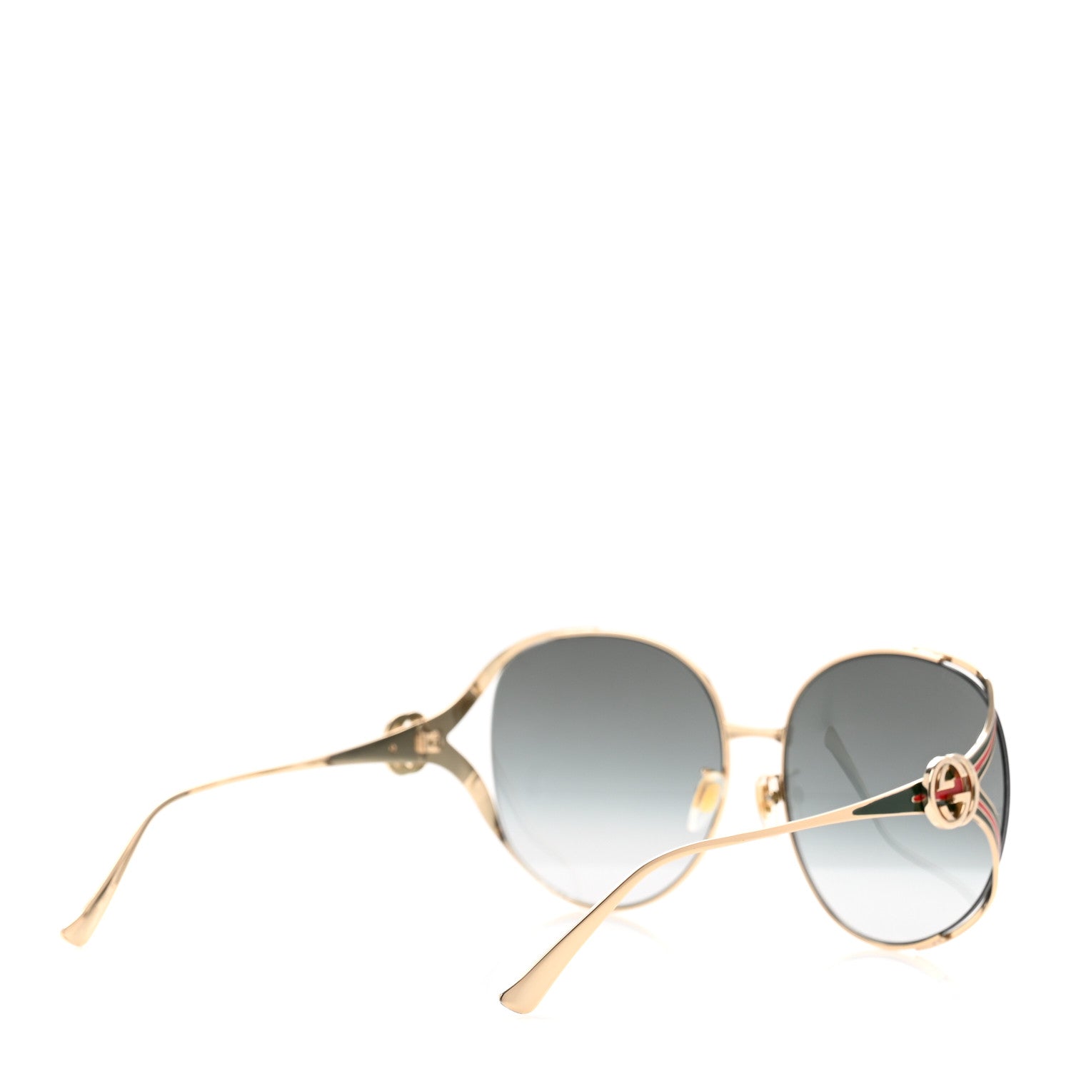 Gucci Oversized Round Sunglasses — Gold GG0225S