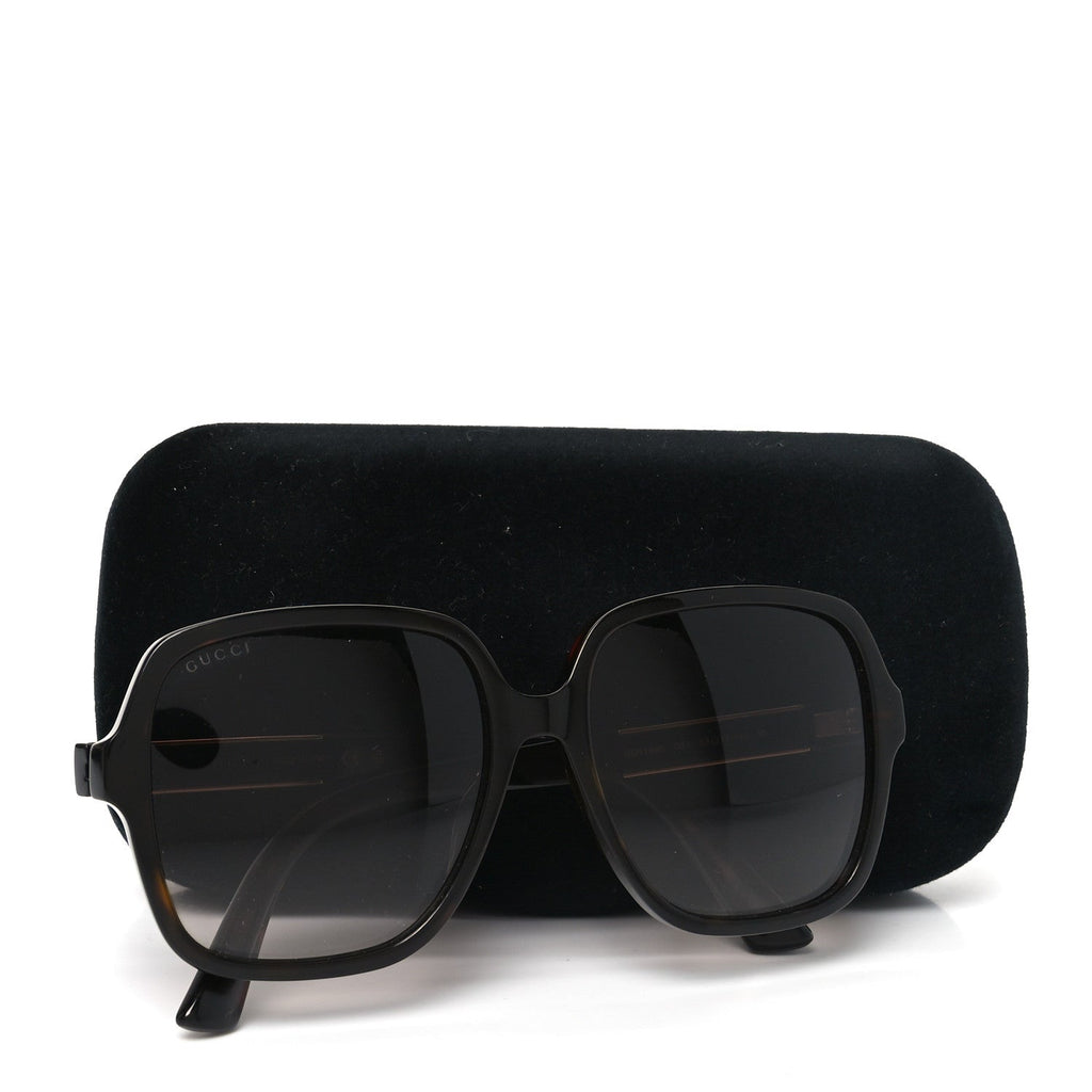 Gucci Oversized Square Sunglasses — Havana GG1189S