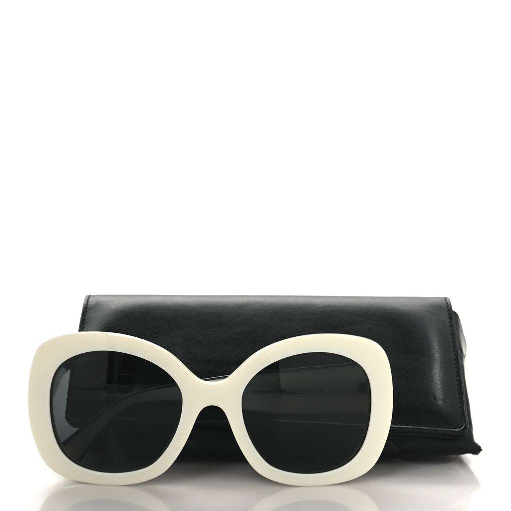 Chanel Oversized Sunglasses — White