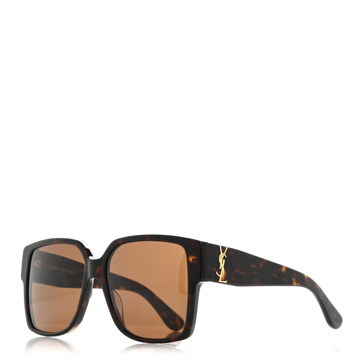 Saint Laurent Square Sunglasses — Tortoise