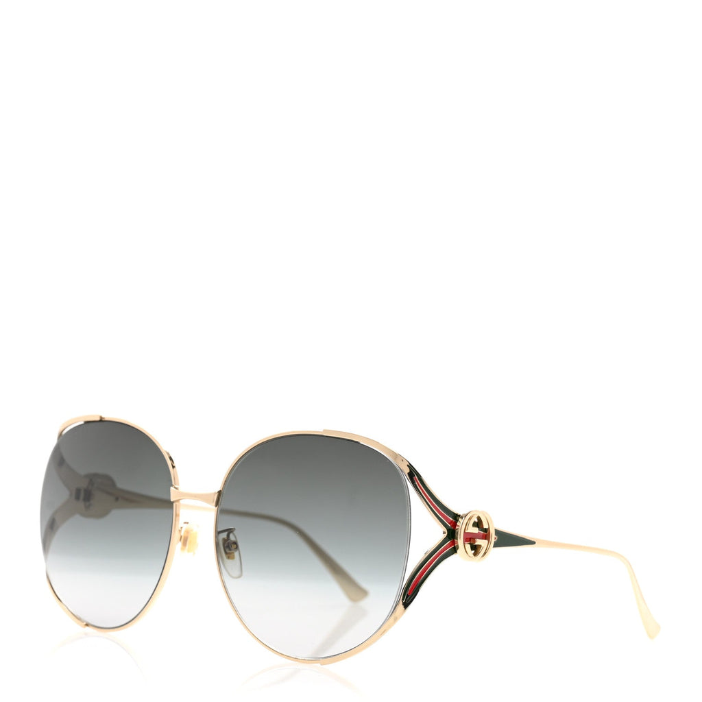 Gucci Oversized Round Sunglasses — Gold GG0225S