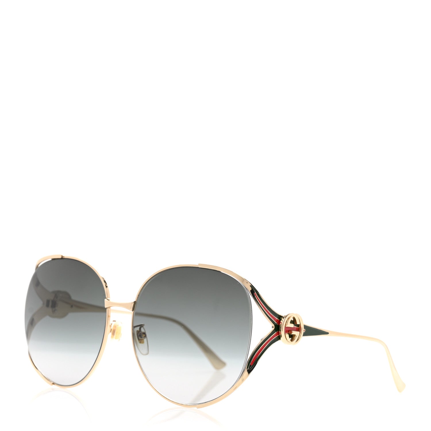 Gucci Oversized Round Sunglasses — Gold GG0225S
