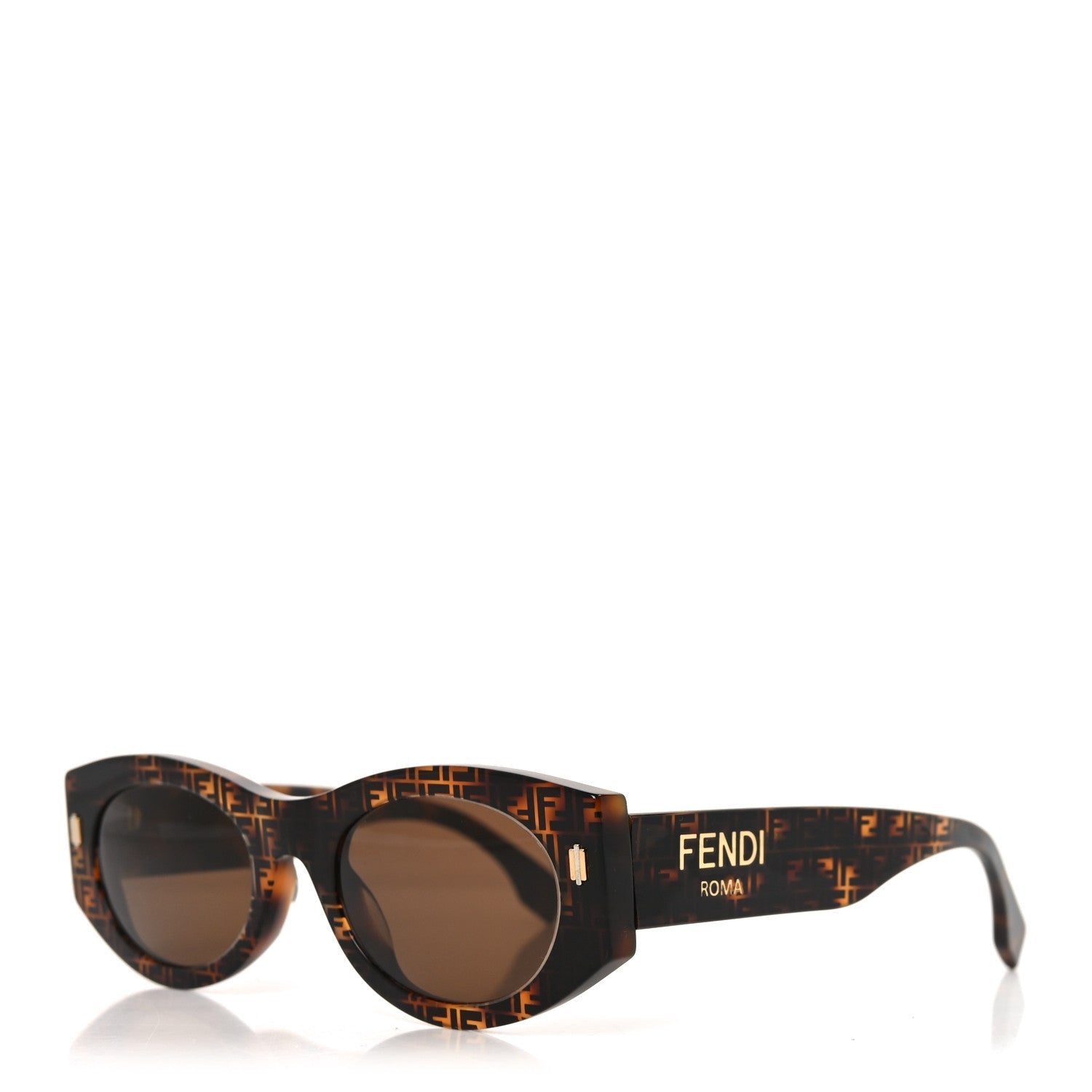 Fendi Oval Sunglasses — Havana