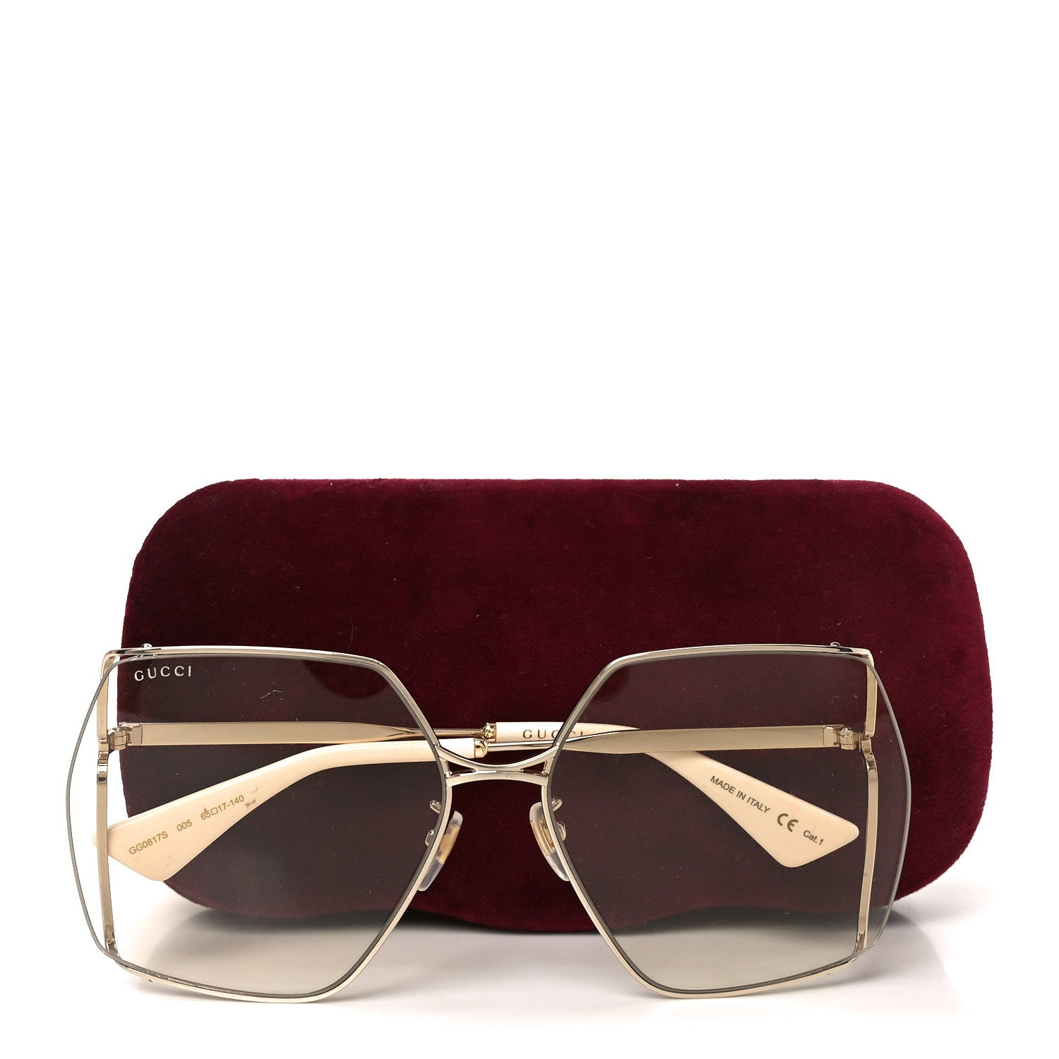 Gucci Oversized Sunglasses — Ivory GG0817S