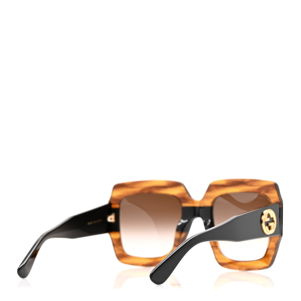 Gucci Square Sunglasses — Havana GG0178S