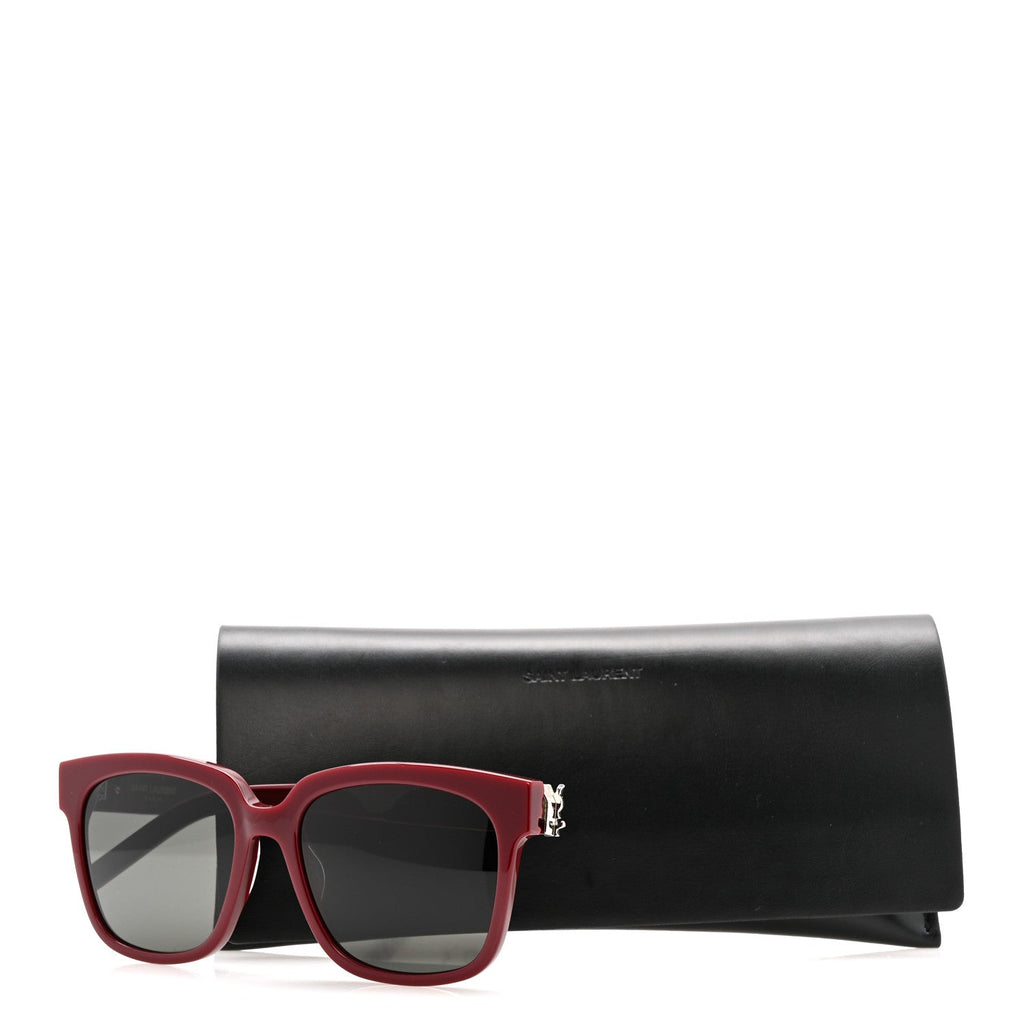 Saint Laurent Square Sunglasses — Red