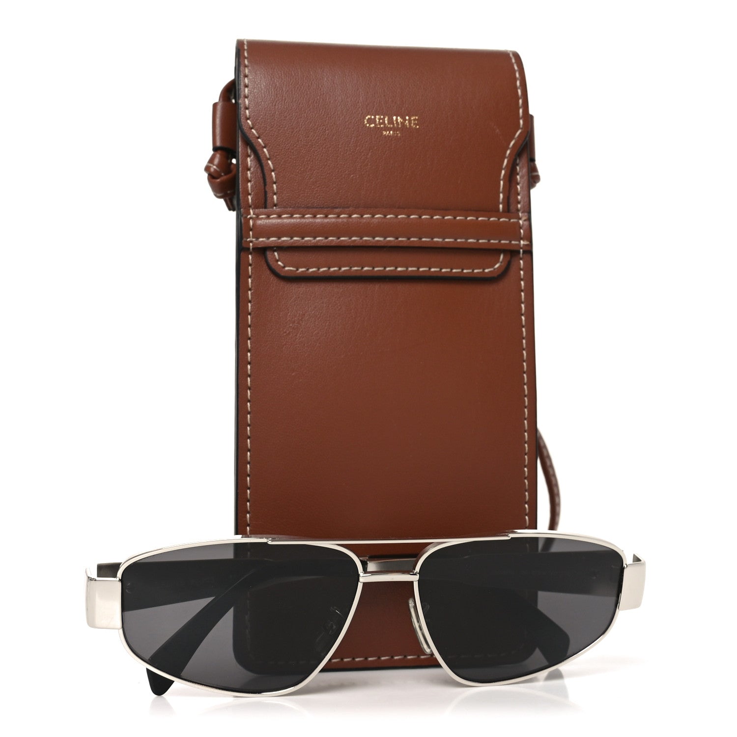 Celine Square Sunglasses — Silver