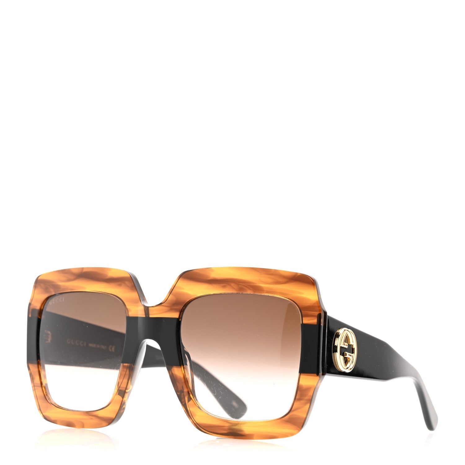 Gucci Square Sunglasses — Havana GG0178S